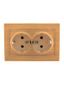 Розетка 2-м Mira с заземл. керамика ясень LEZARD 701-4747-127