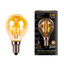 Лампа светодиодная филаментная LED 5 Вт 400 лм 2700К шар P45 теплый E14 AC 220В золотистая колба Black Filament - 105801005 Gauss