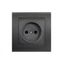 Розетка одноместная серия Бриллиант без заземления, скрытой установки, 16А, 220В, механизм, графит - 7947588-Gr Союз
