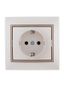 Розетка СП Mira 16А IP20 с заземл. со вставкой керамика свет. корич./жемчуж./бел. перламутр. LEZARD 701-3031-122