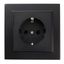 Розетка одноместная с/з,с защитной шторкой,250В, 16А, серия Эрна, черный Stekker - PST16-9010-03 39479 FERON