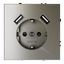 Розетка 1-м СП S70 16А с USB A+A заземл. защ. шторки механизм шелк Voltum VLS040404