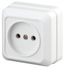 Розетка 1-м ОП Quadro 2Э-201-01 16А IP20 250В 2P без монтаж. лапок бел. Intro Б0038870 ЭРА