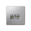 Розетка компьютерная 2-м ArtGallery RJ45 + кат.5E механизм алюм. SE GAL000385 APC
