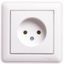 Розетка 1-м СП W59 16А IP20 без заземл. защ. шторок в сборе бел. SE RS16-153-18 APC