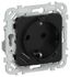 Розетка 1-м СП FLITE РСЮшс11-1-ФлЧ 16А с USB A+C 20Вт заземл. защ. шторками безвинтовое крепление механизм черн. IEK FI-R14-16-1-U22-020-K02