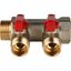 Коллектор с шаровыми кранами 3/4', 2 отвода 1/2' (красные ручки) - SMB 6200 341202 STOUT RG008S258LMAM1
