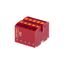 Блок распределительный зажим push-in 10 точек подключения 25кв.мм красн. DKC DTP1-010-04SPUR ДКС