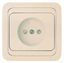 Розетка 1-м СП Mimoza 16А IP20 без заземл. защ. шторки крем./крем. Makel 25052