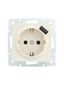 Розетка 1-м СП Vesna с заземл. заряд. устройством USB механизм крем. LEZARD 742-0388-181