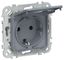 Розетка СП FLITE РСшкр11-1-44-ФлМ 16А IP44 с заземл. защ. шторками и крышкой безвинтовое крепление механизм маренго IEK FI-R16-16-1-44-K35