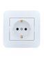 Розетка 1-м СП ASTI 16А IP20 с заземл. защ. шторки термопласт в сборе бел. LEZARD 7081-0202-124B
