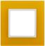 Рамка для розеток и выключателей жёлтый стекло ЭРА Elegance 14-5101-21 - Б0034476