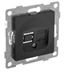 Розетка телефонная RJ12 Bravo, механизм, одинарный, графит - С10Т1-010 GUSI