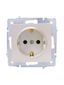 Розетка 1-м СП Vesna с заземл. защ. шторки ПБТ механизм жемчуж./бел. перламутр LEZARD 742-3088-124B