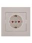 Розетка 1-м СП Rain 16А IP20 защ. шторки керамика бел. LEZARD 703-0202-124