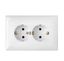 Розетка 2-м СП 16А IP20 с заземл. бел. Bylectrica РС16-313