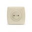 Маргарита розетка одноместная б/з, с/у, 16А, 220В, сл.кость (ivory) (еврослот) - М0022-I Союз