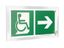 Знак безопасности PT-12228.E73"Напр. движения к эвакуац. выходу МГН направо" Белый свет a20926 BS