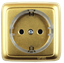 Розетка наружная с заземлением (стакан) золото - РА16-171-07 HEGEL