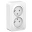 Розетка 2-м ОП Blanca 16А IP20 250В без заземл. защ. шторок с металлич. пластиной бел. SE BLNRA000221 APC