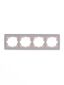 Рамка 4-м Rain горизонт. с хром. боковой вставкой бел. LEZARD 703-0225-149