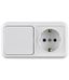 Блок ОП розетка 1-м IP20 с заземл.+выключатель 1-кл. Makel 451A1