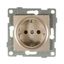 Механизм розетки 1-местн. с/з СП Ugra 16А IP20 250В шампань GUSI С11Р3-027