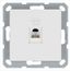 Телефонная розетка RJ11 с накладкой, цвет белый глянцевый - G6101W Jasmart