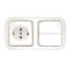 Блок СП (розетка с заземл. + 2-кл. выкл.) бел. Bylectrica 2В-РЦ-497