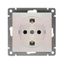 Розетка одноместная UNIVersal серия Афинас/з, с/у, 16А, 220В, жемчуг (еврослот), механизм - A0028-OBr Союз