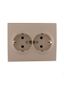 Розетка 2-м СП Karina с заземл. керамика крем. LEZARD 707-0300-127
