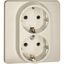 Розетка 2-местная с заземлением без защитных шторок 16А в сборе слоновая кость INSPIRIA - 673751 Legrand