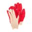 Перчатки х/б с одинарным латексным покрытием 5 нитей 36 г 10 класс вязки красного цвета | 09-0220 SDS MEET