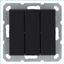 Выключатель трехклавишный 10A 250V~с накладкой, цвет черный матовый (soft touch) - G3031PB Jasmart