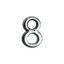 Цифра дверная на двусторонней клеевой основе, АЛЛЮР 8 хром - 5082 ПТК