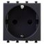 Розетка модульная, 2P+E, с з/ш, "Avanti", "Черный матовый", 2 модуля | 4412002 DKC ДКС