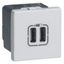Розетка 2хUSB для зарядки - Mosaic 2 модуля А+А белая | 278594L Legrand