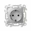 Розетка с заземлением Schuko 2Р+Е 16A 250В цвета алюминий S24 Harmonie | 2450434-033 Simon