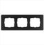 Рамка стеклянная матовая закругленная 3 поста цвет черный - G1003GB-RM Jasmart