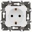 Розетка однофазная скрытого монтажа, в рамку с заземлением со шторками белый матовый 16А 250В IP20 автоматические (безвинтовые) зажимы 14-2102-01М Эра Elegance - Б0065804