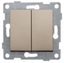 Выключатель двухклавишный Ugra, механизм, 10А, 250В, шампань - С11В2-027 GUSI