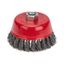 Щетка чашечная для УШМ, крученая стальная проволока, 100мм, М14 | KR-91-1234 Kranz