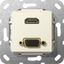 Мех-м с накладкой HDMI с/у пластик кремово-белый IP20 Gira System 55 | 567701