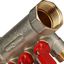 Коллектор с шаровыми кранами 1', 3 отвода 1/2' (красные ручки) - SMB 6200 011203 STOUT RG008S258K3TLM