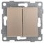 Выключатель двухклавишный Bravo, механизм, 10А, 250В, шампань - С10В2-027 GUSI