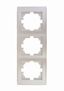 Рамка RAIN тройная вертикальная жемчужно-белый перламутр с боковой вставкой - 703-3030-153 LEZARD