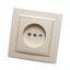Розетка одноместная б/з,с защитной шторкой,250В, 10А, серия Эрна, слоновая кость Stekker - PST10-9009-02 39235 FERON