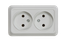 Розетка двойная BOLLETO белая накладная 7102 | 4680005959822 IN HOME