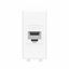 Компьютерная розетка RJ-45 без шторки модульная, кат.6, "Avanti", "Белое облако", 1 модуль | 4400691 DKC ДКС